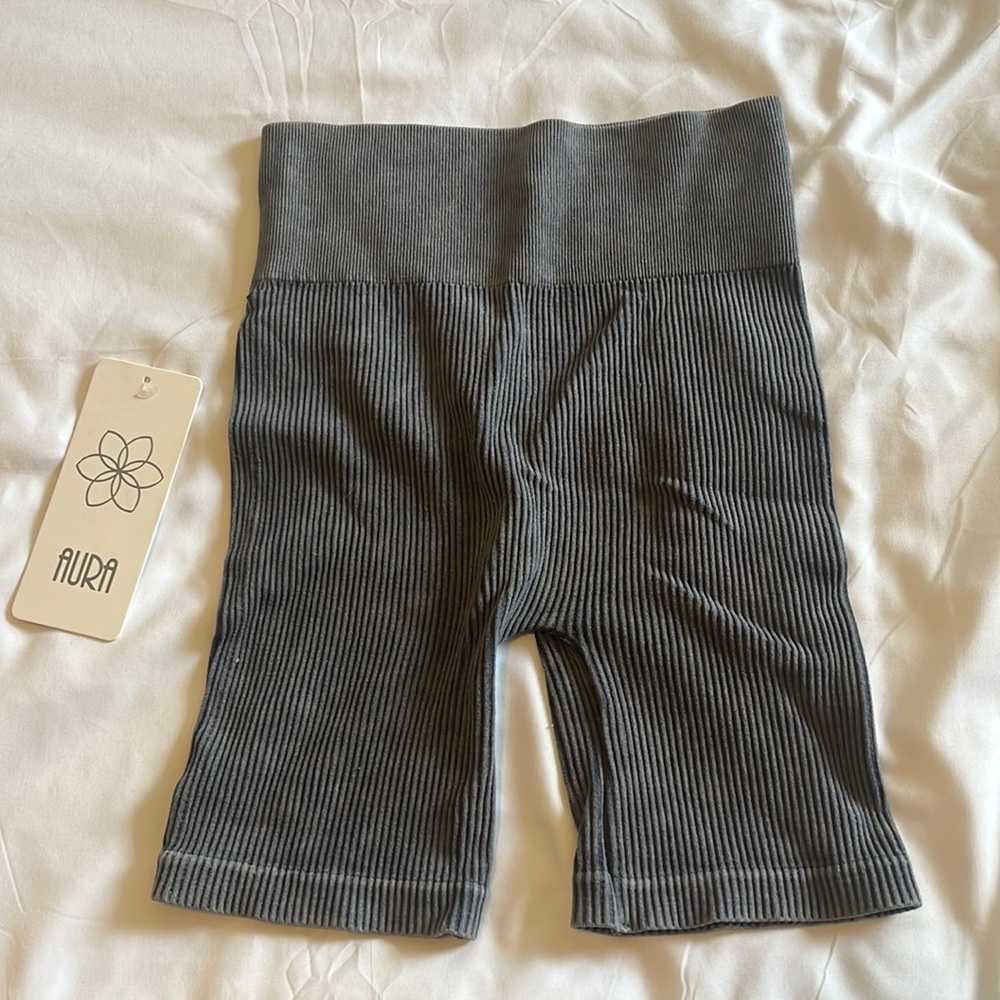 Aura dark purple biker shorts